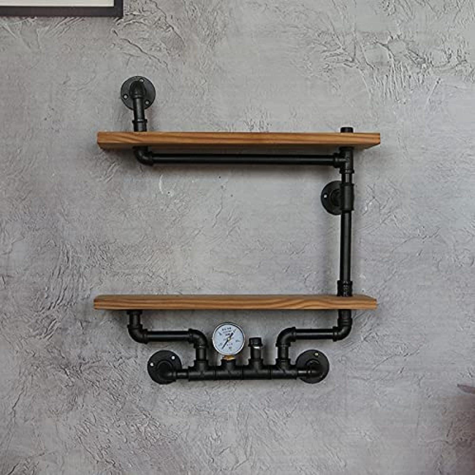 Amazon｜工業用パイプ棚壁掛け、素朴な金属フローティング棚、スチーム